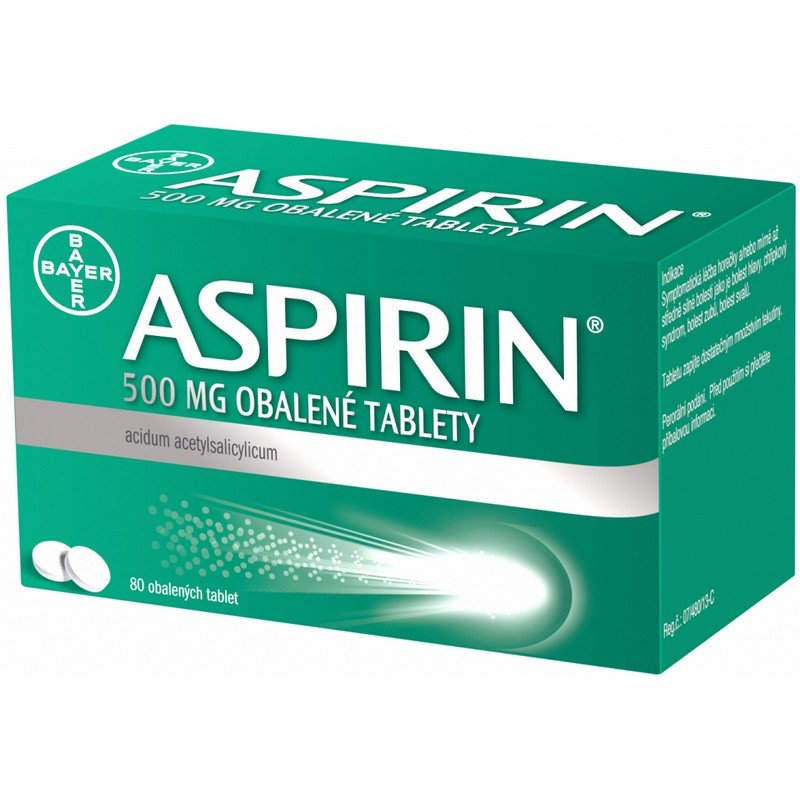 Aspirin 500 mg Coated Tablets for pain relief and cardiovascular support.