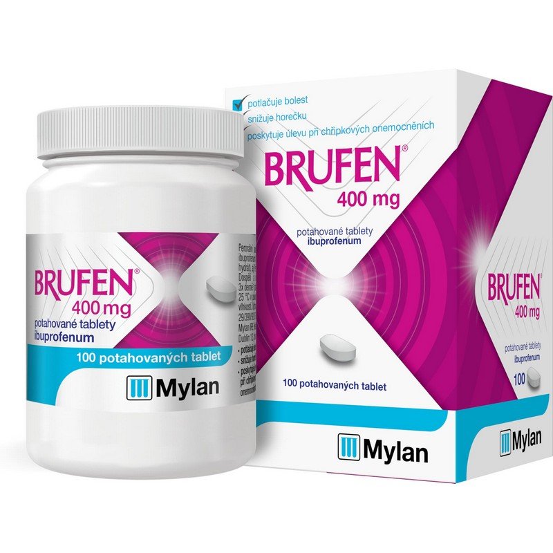 Brufen 400 Tablets for pain, inflammation, and fever relief.