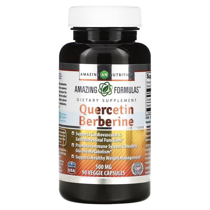 Amazing Nutrition, Quercetin Berberine, 500 mg, 90 Veggie Capsules