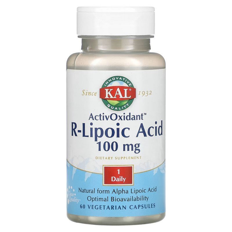 KAL, ActivOxidant, R-Lipoic Acid, 100 mg, 60 Vegetarian Capsules