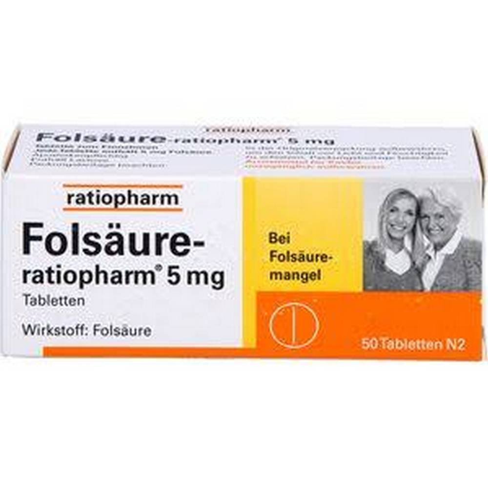 FOLIC ACID RATIOPHARM 5 mg tablets, 50 pcs