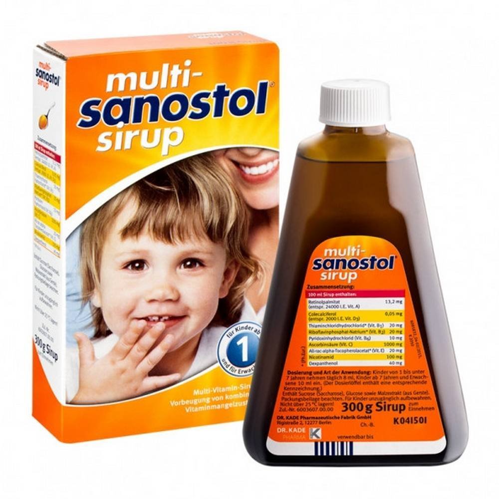 Multi-Sanostol Syrup (300 g) – A tasty multivitamin syrup for immune support and energy.