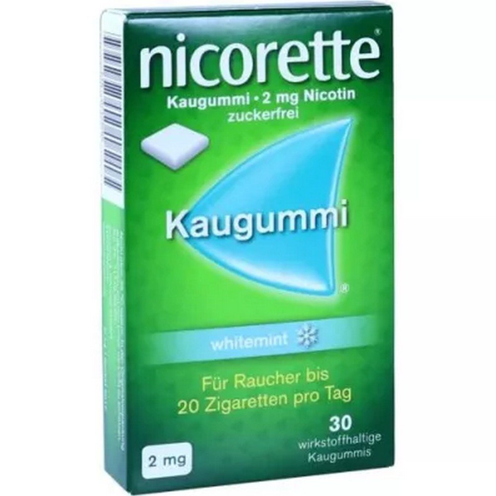 NICORETTE chewing gum 2 mg whitemint, 30 pcs