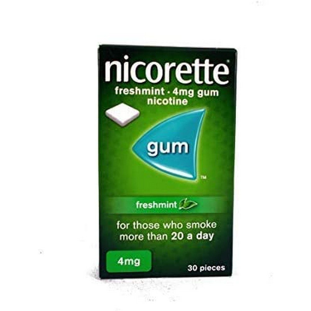 NICORETTE chewing gum 4 mg whitemint, 30 pcs