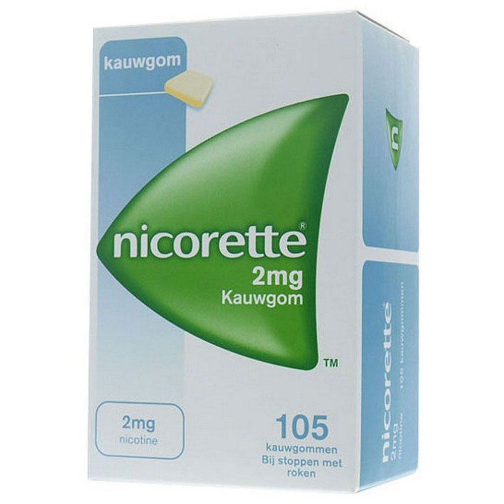 Nicorette Classic Gum, 2 mg, chewing gum, 105 pieces.