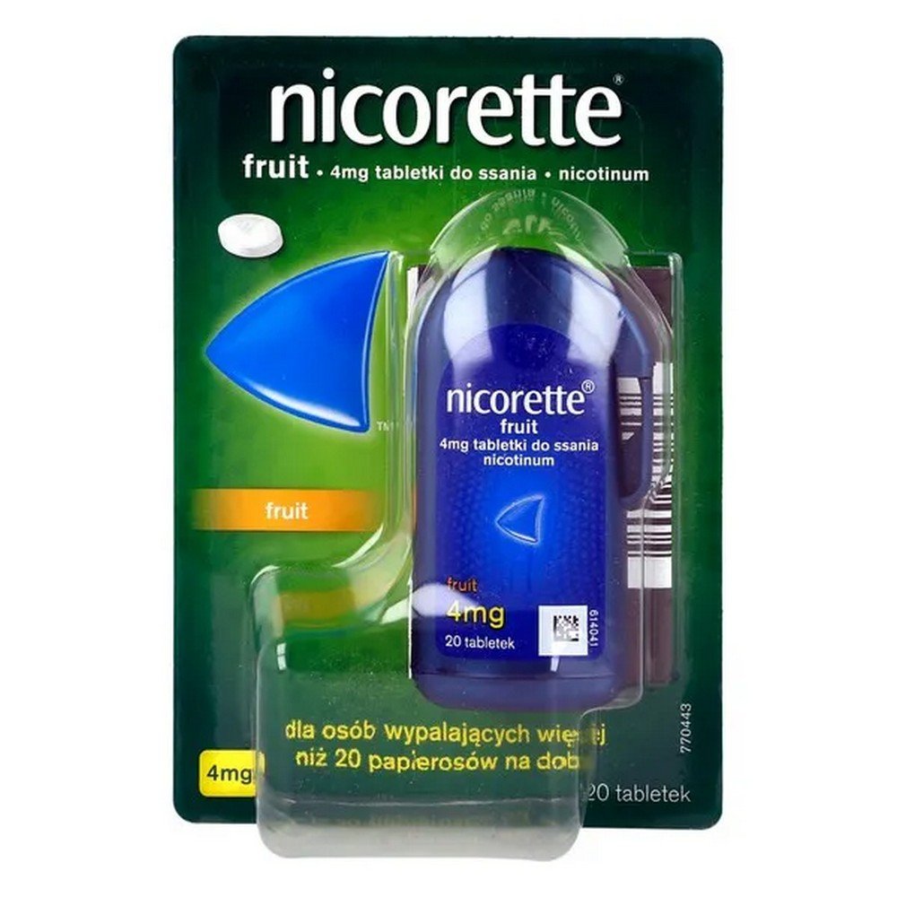 Nicorette fruit, 4 mg, lozenges, 20 pieces
