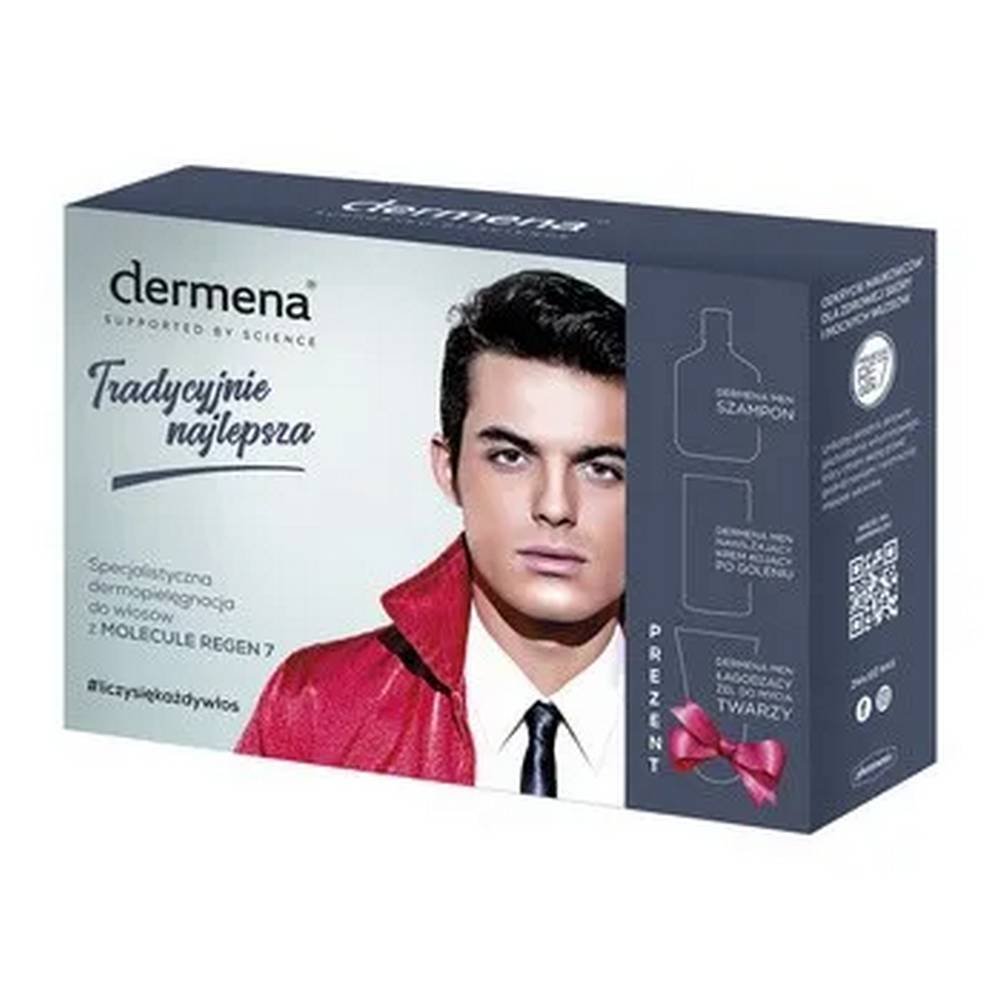 Promotion Set Dermena Men, Shampoo, 200 ml Soothing moisturizer after shaving, 50 ml Soothing facial cleansing gel, 150 ml FREE