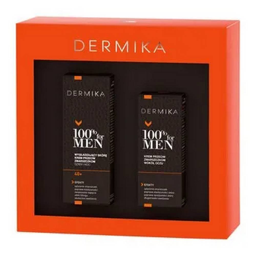 Promotion Set Dermika Men 100, 40, skin smoothing, anti-wrinkle cream, 50 ml anti-wrinkle cream around the eyes, 15 ml