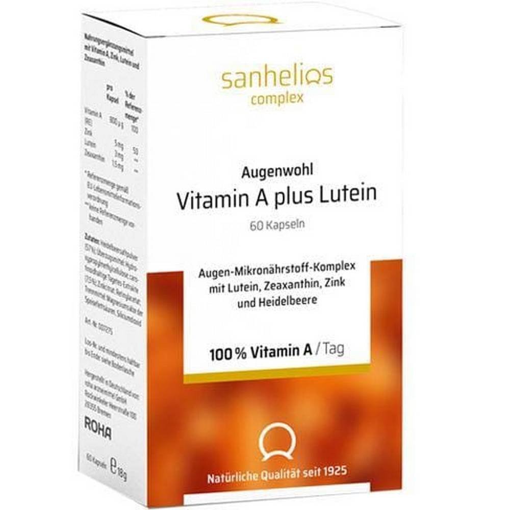 SANHELIOS Augenwohl vitamin A plus lutein capsules, 60 pcs