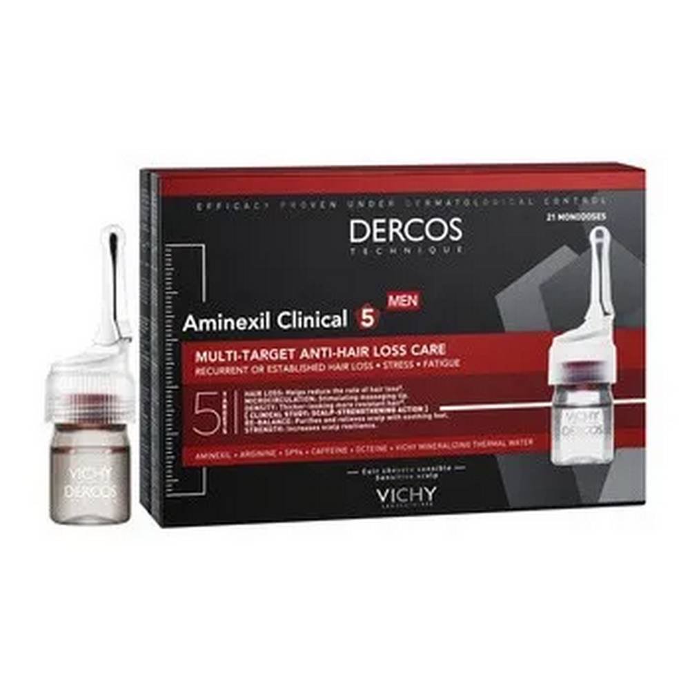 Vichy Dercos Aminexil Clinical 5, hair loss treatment for men, 6 ml, 21 ampoules