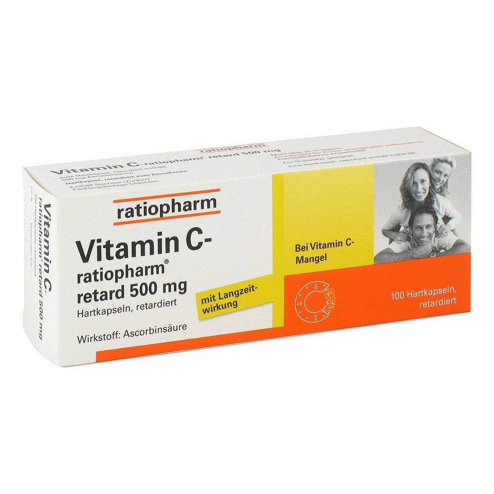 VITAMIN C-RATIOPHARM retard 500 mg capsules, 100 pcs