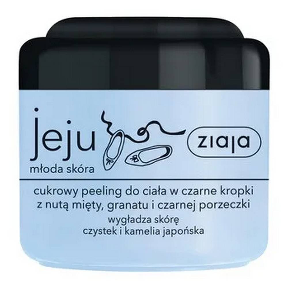 Ziaja jeju young skin, sugar body scrub with black dots, 200 ml
