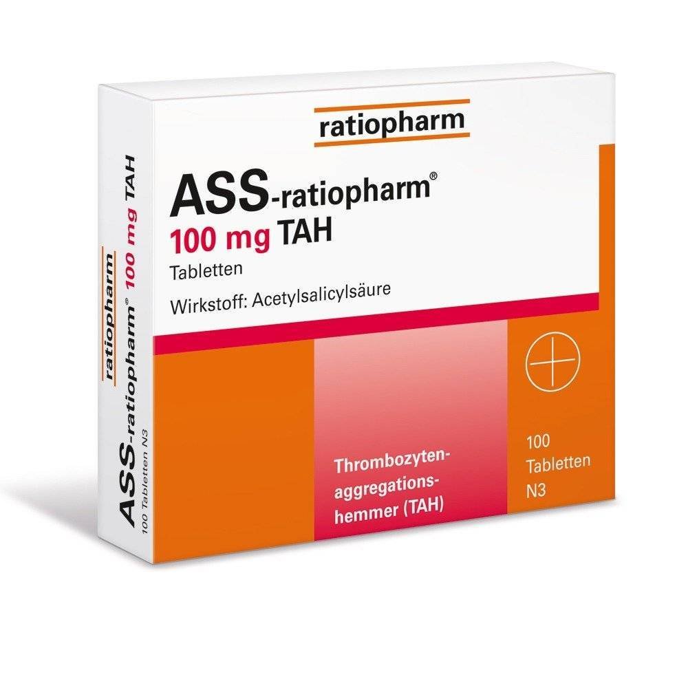 ASS-ratiopharm 100 mg TAH tablets, 100 pcs