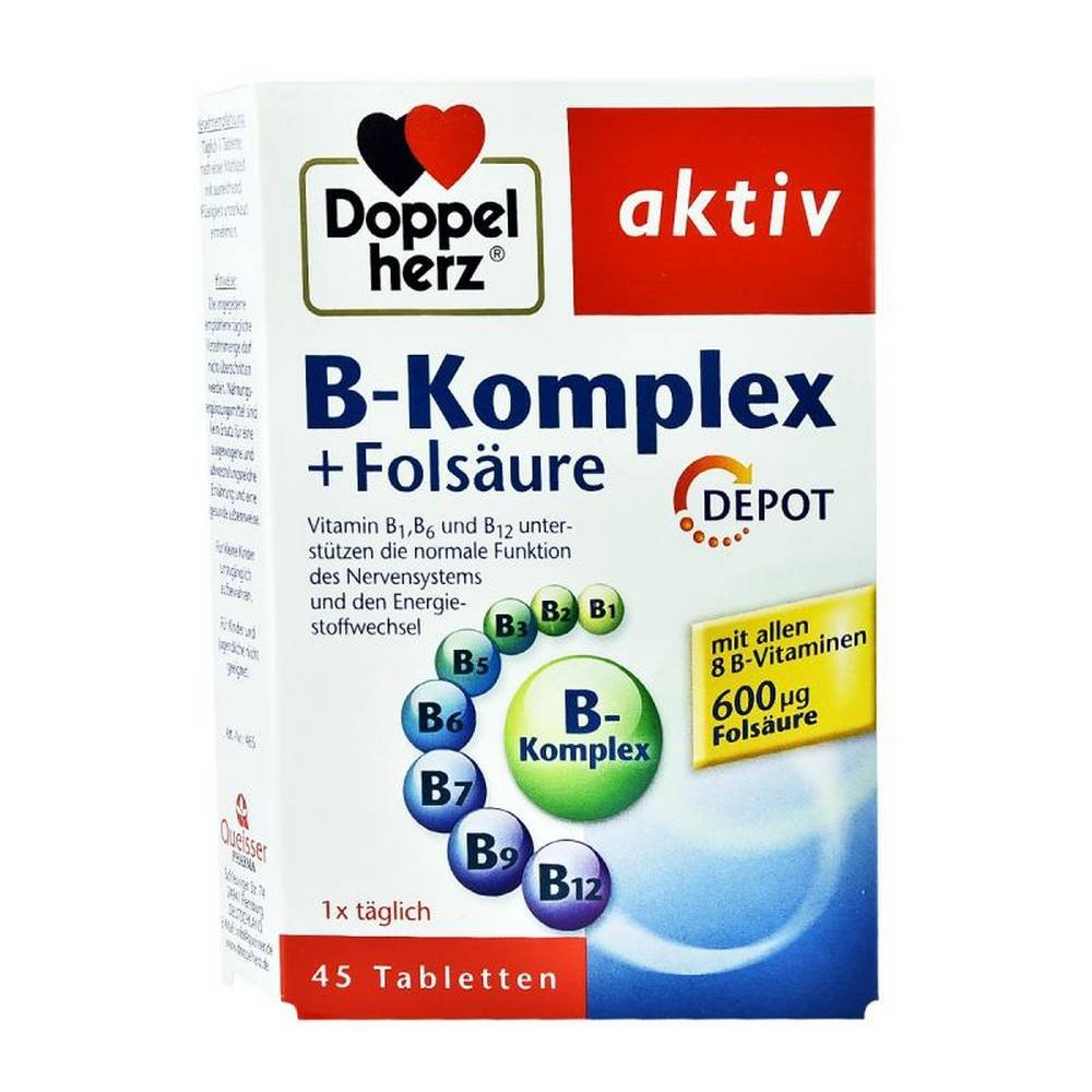 B complex + folic acid tablets, 45 pcs