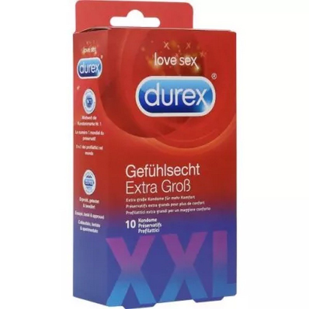 DUREX Feeling real extra large condoms, 10 pcs