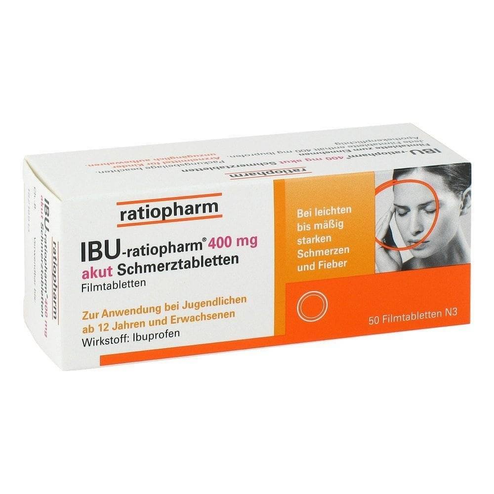 IBU-RATIOPHARM 400 mg acute pain tablets film tablets, 50 pcs
