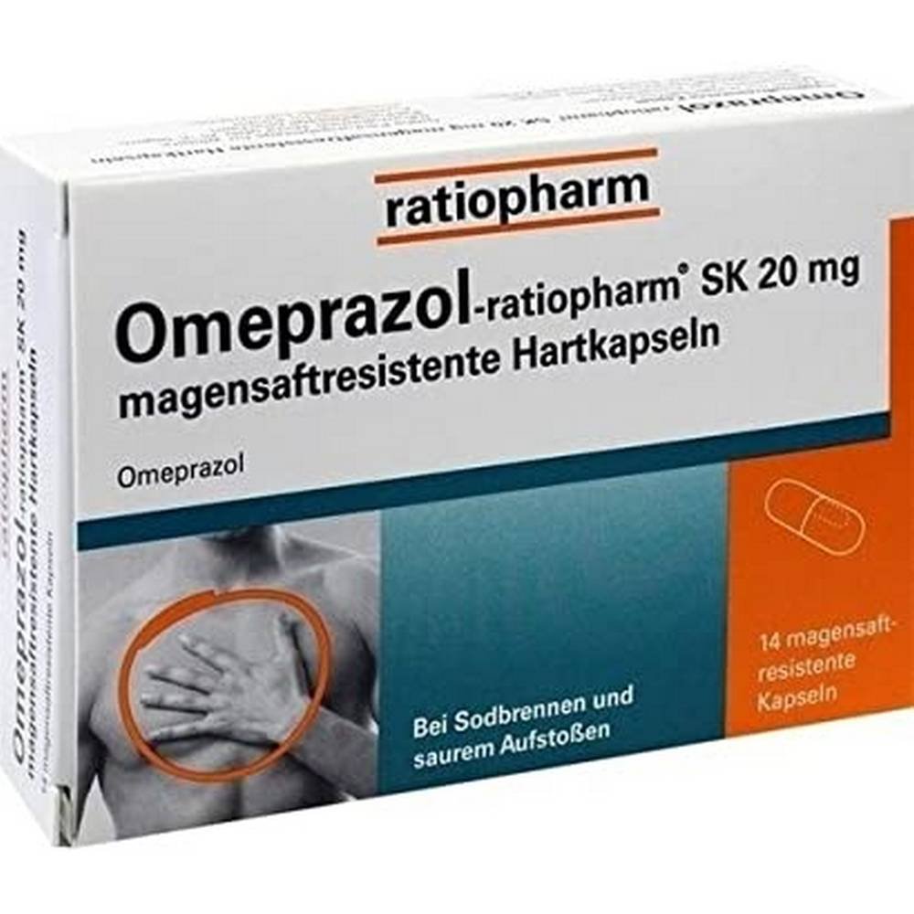 OMEPRAZOL-ratiopharm SK 20 mg gastric juice hard capsules, 14 pcs