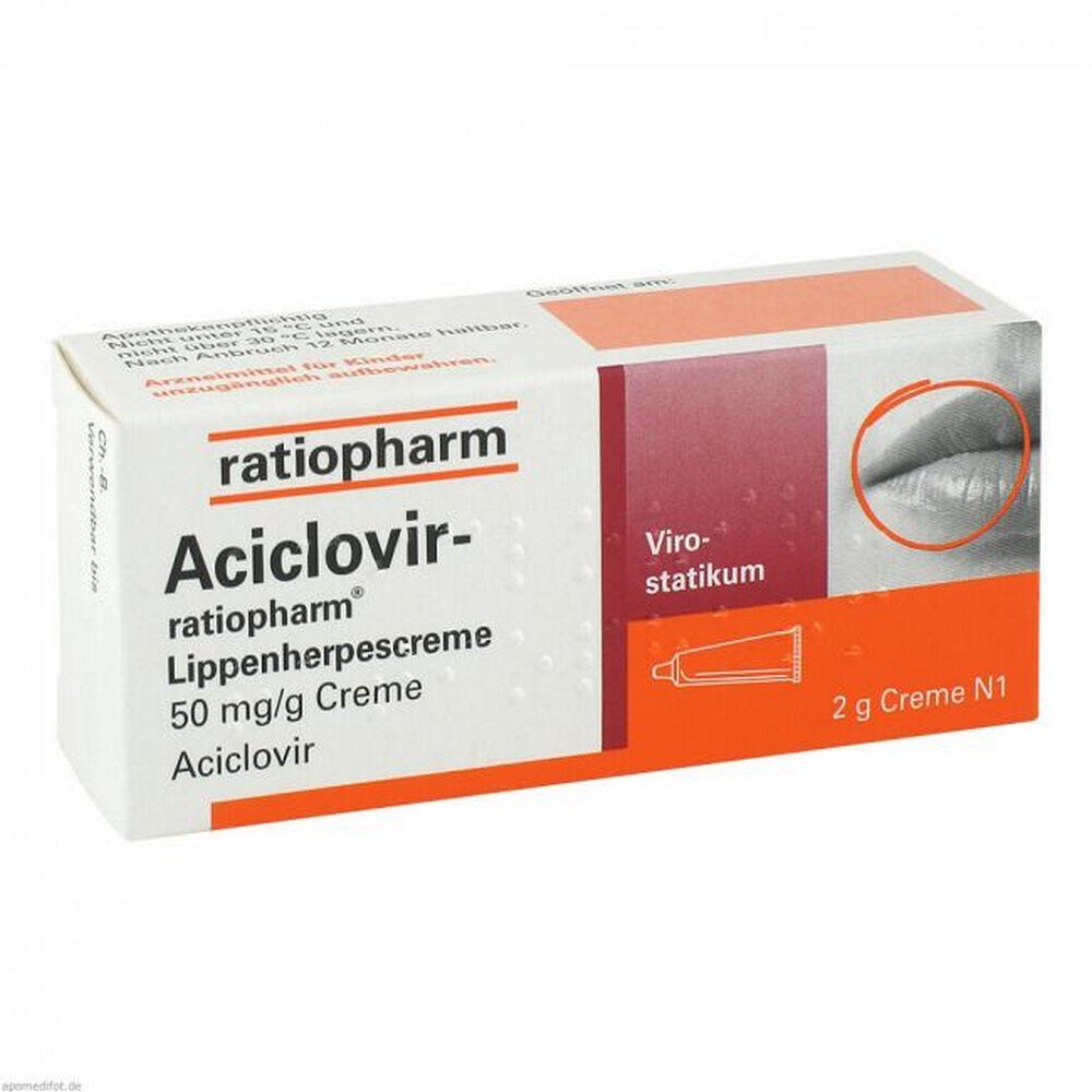 ACICLOVIR-ratiopharm cold sore cream, 2 gr