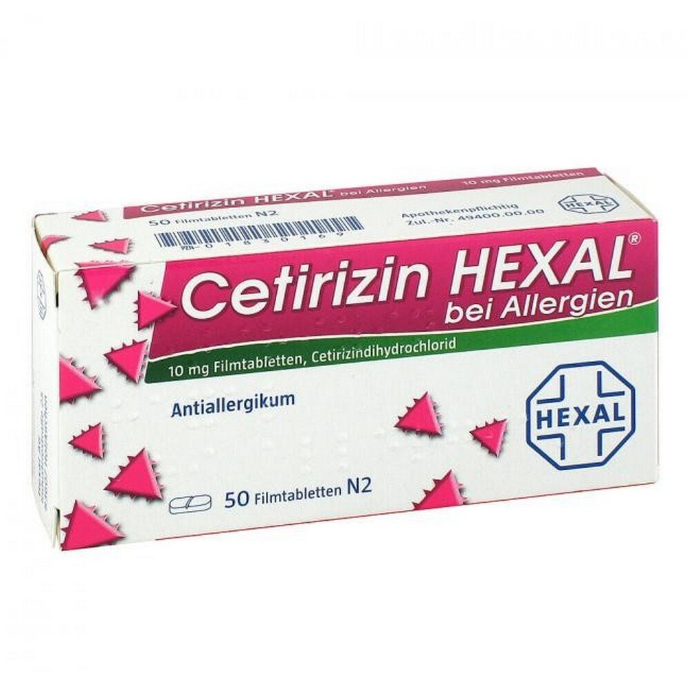 CETIRIZIN HEXAL film-coated tablets for allergies, 50 pcs
