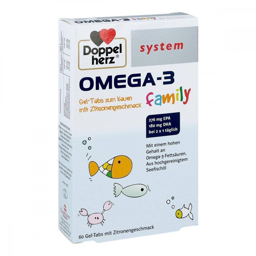 DOPPELHERZ Omega-3 Gel-Tabs Family System, 60 pcs