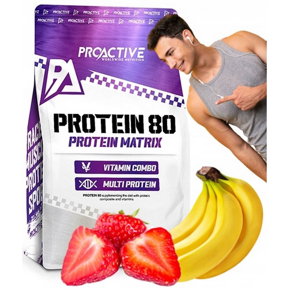 Protein supplement ProActive protein mix 700 g banana-strawberry flavor