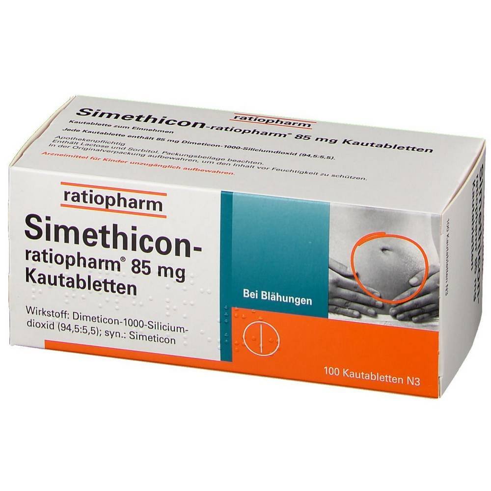 SIMETHICON-ratiopharm 85 mg chewable tablets, 100 pcs