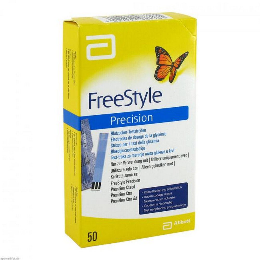 FREESTYLE Precision Blood Glucose Teststr.o.Coding, 50 pcs