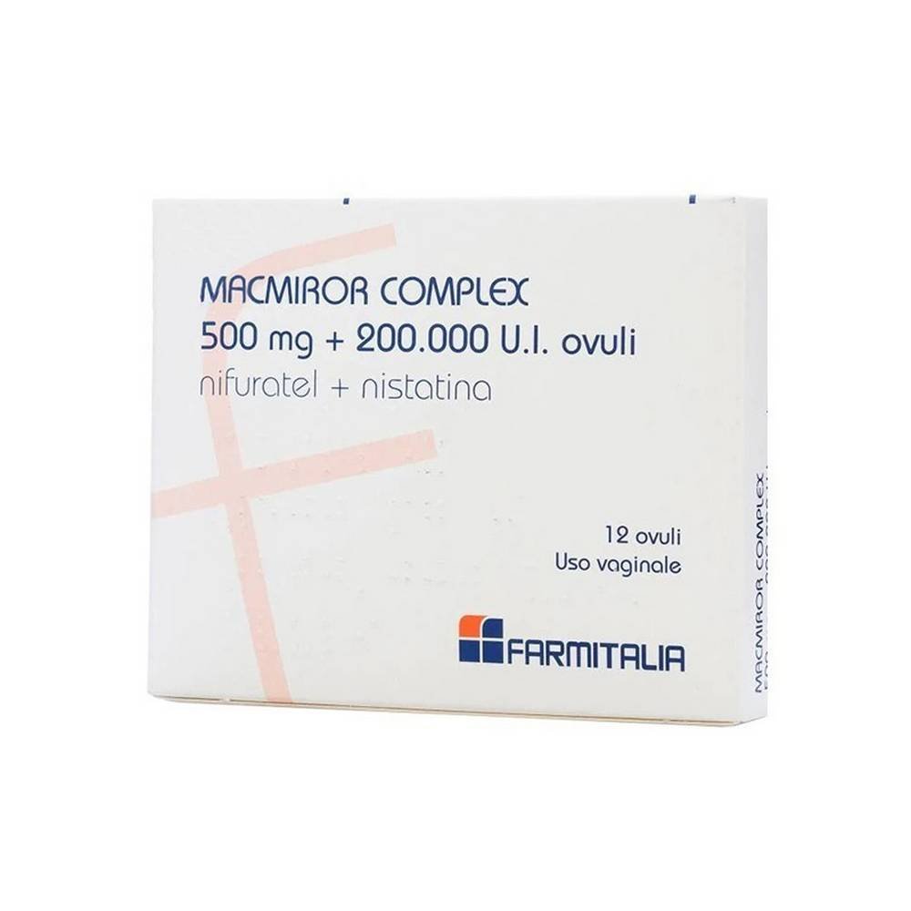 Macmiror Complex 500 Mg + 200.000 UI - 12 Vaginal Ovules For Candida