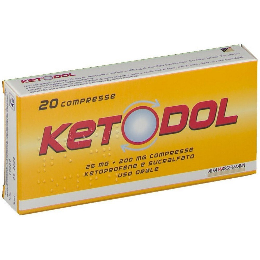 Ketodol 25mg + 200 mg, 20 compresse