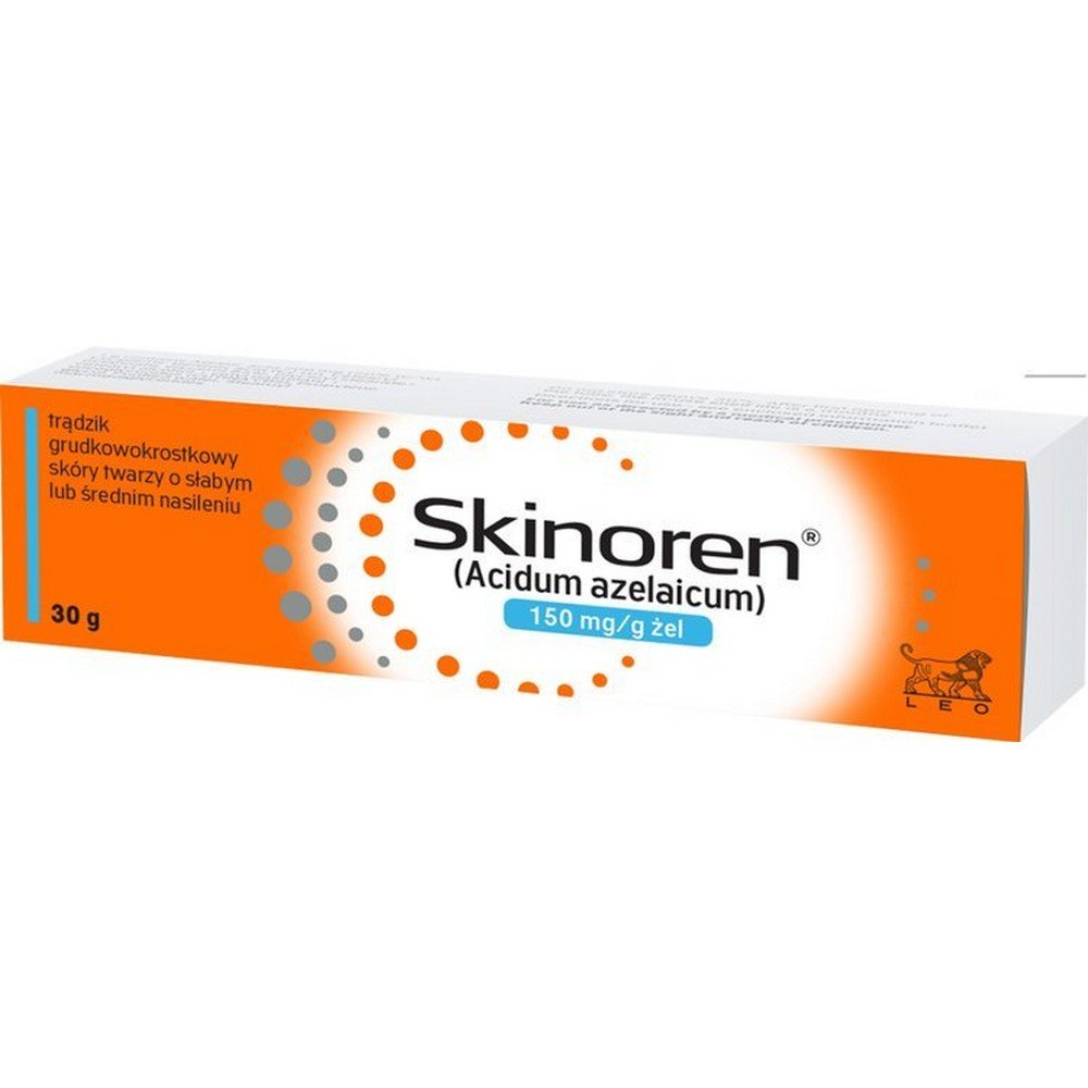 SKINOREN 15% Gel 30g for acne, rosacea, and hyperpigmentation relief.
