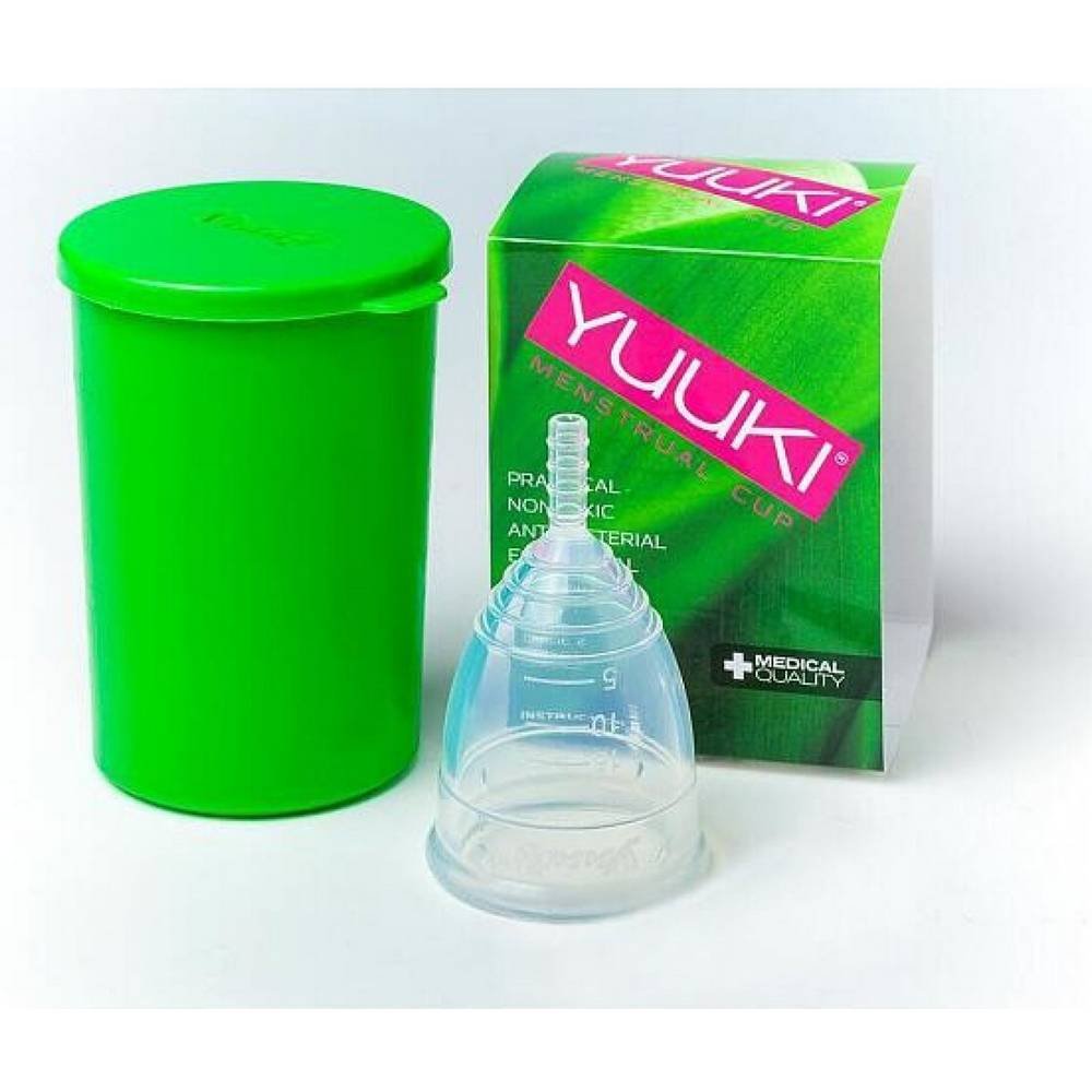 Yuuki Soft Menstrual cup Large clear + Sterilization cup 1 pc