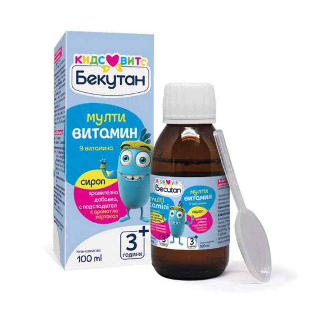 Becutan kids multivitamin, 100ml, Бекутан кидс мултивитамин