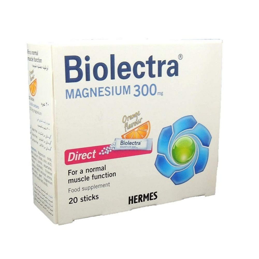 BIOLECTRA Magnesium 300 mg Direct Lemon Sticks, 20 pcs