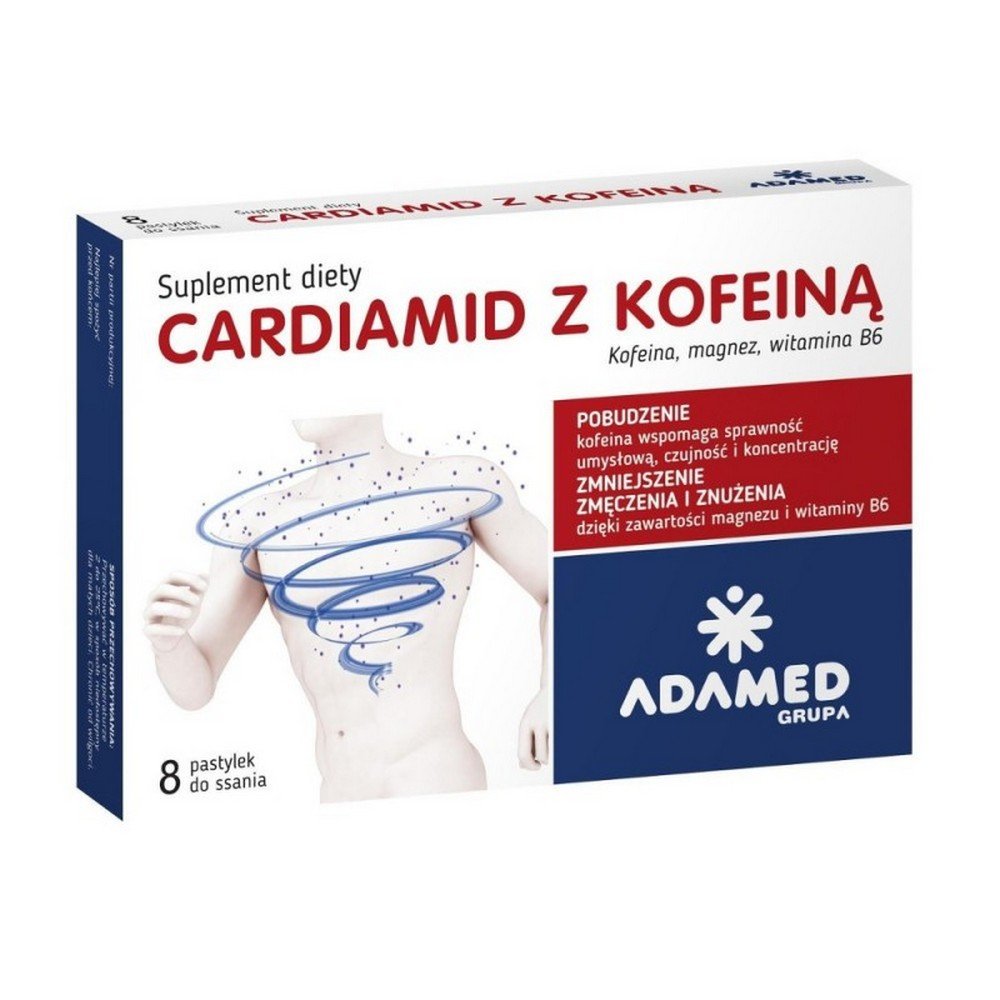 Cardiamide with caffeine, citrus flavor, 8 lozenges