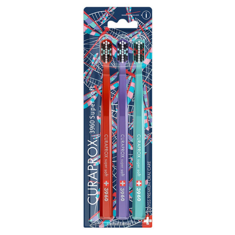 CURAPROX 3960 Toothbrush 3960 Dragon Fly and Ginkgo Medium 3 pcs