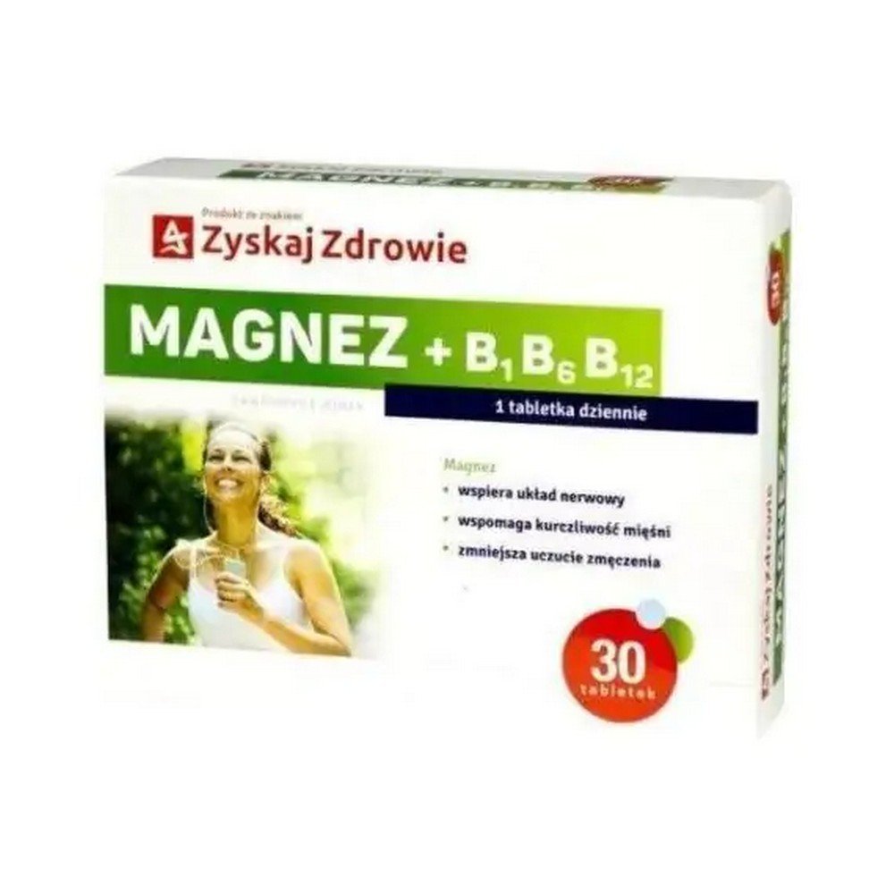 Gain Health Magnesium+B1 B6 B12 30 tablets.