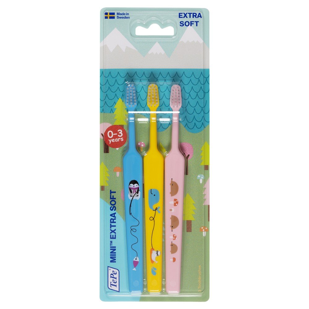 TEPE Kids Toothbrush Mini with Extra Soft print 3 pcs