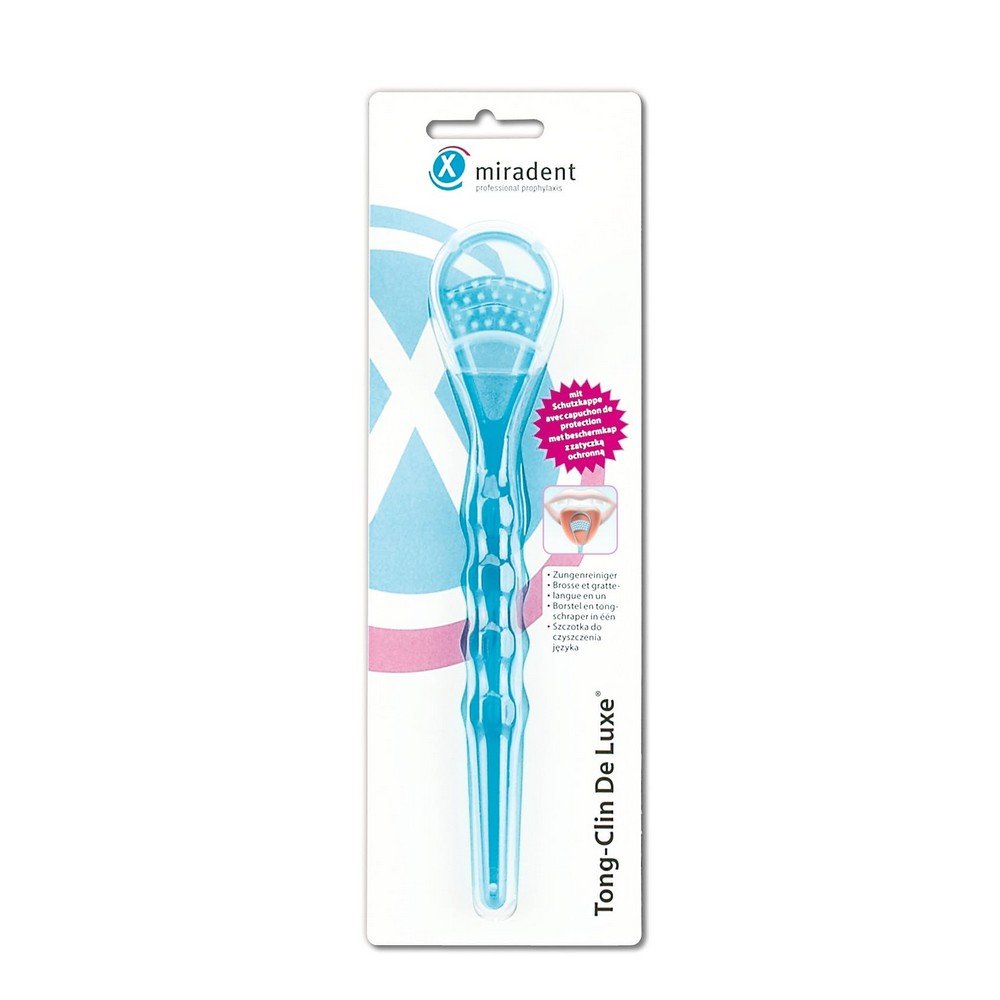 MIRADENT Tongue cleaner Tong-Clin de L.blue trans., 1 pcs