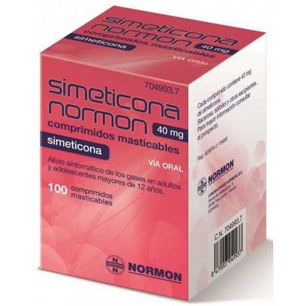 Simethicone Normon 40 MG 100 Chewable Tablets