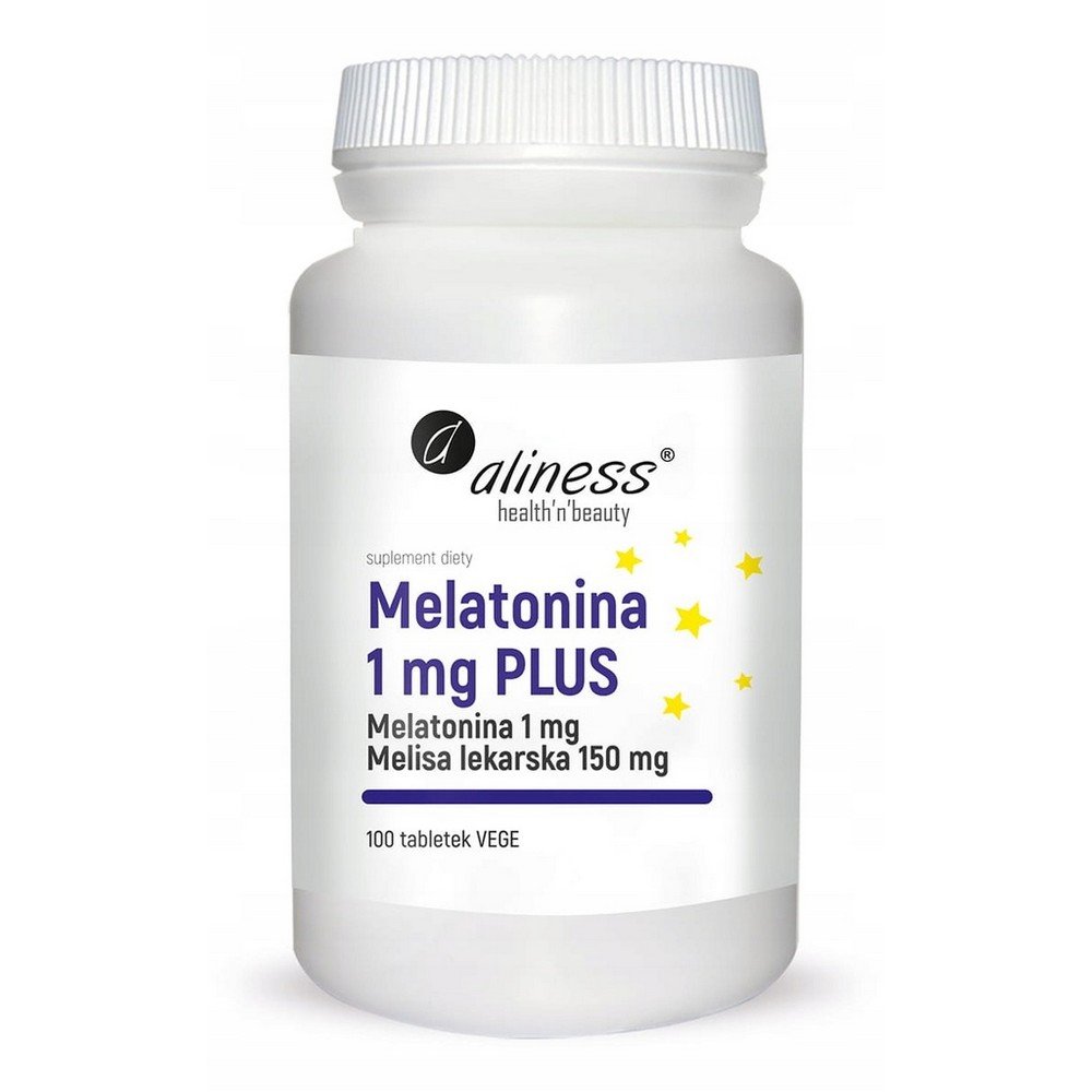 Aliness,Aliness Melatonin 1 mg PLUS with lemon balm 100 tablets,Aliness Melatonina 1 mg PLUS z melisą 100 tabletek