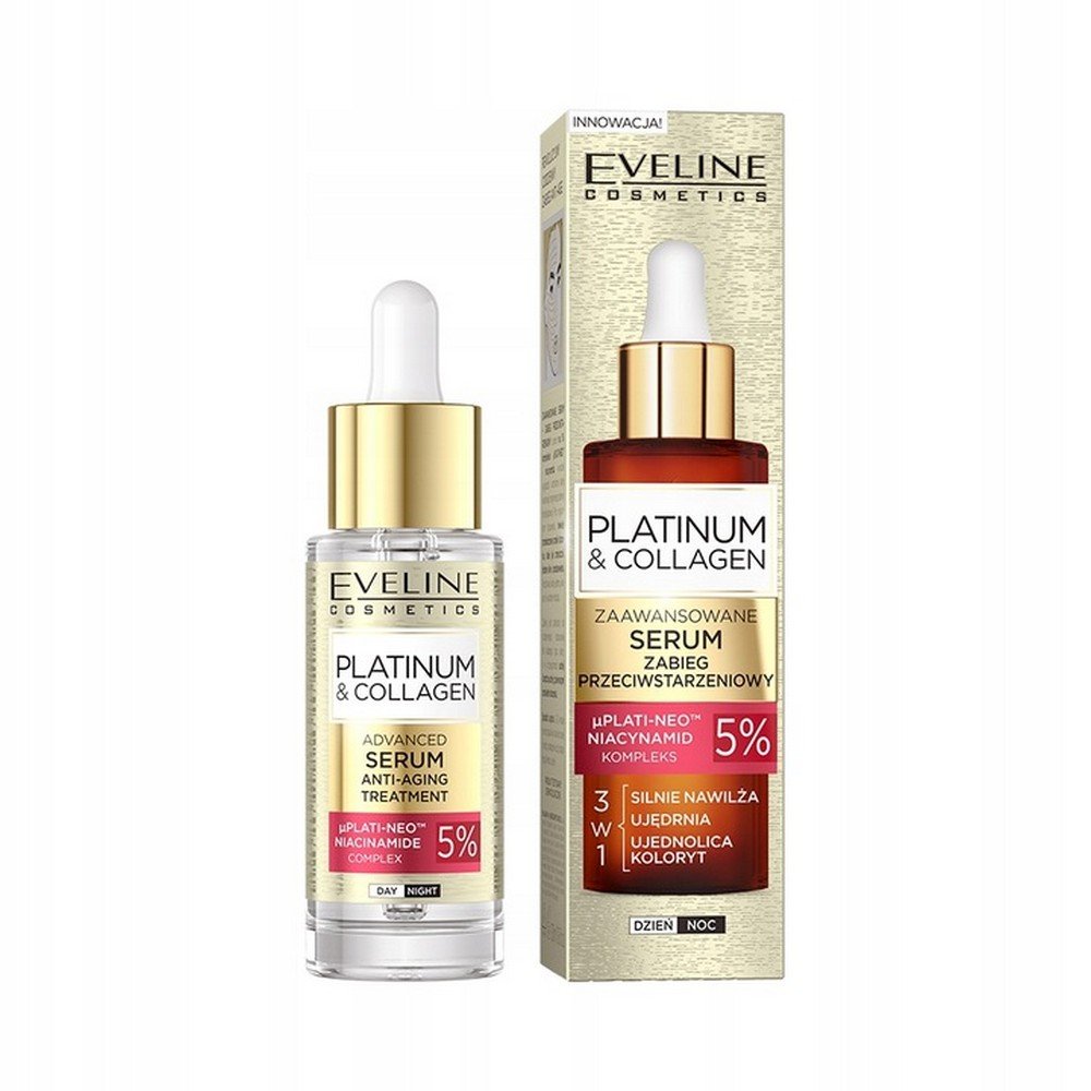 Eveline Cosmetics,Anti-aging facial serum Eveline Cosmetics Platinium & Collagen,Przeciwstarzeniowe serum do twarzy Eveline Cosmetics Platinium & Collagen