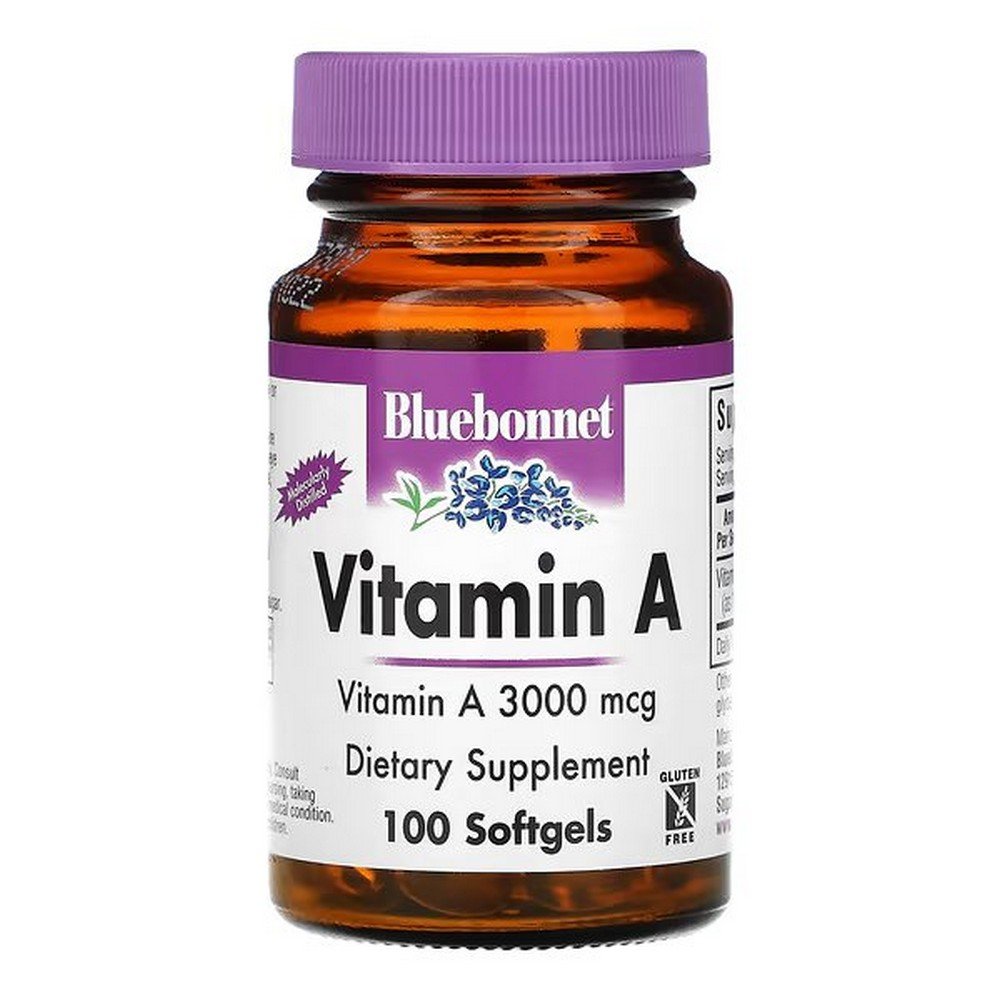 Bluebonnet Nutrition, Vitamin A, 3,000 mcg, 100 Softgels,Bluebonnet Nutrition, Vitamin A, 3.000 µg, 100 Kapseln
