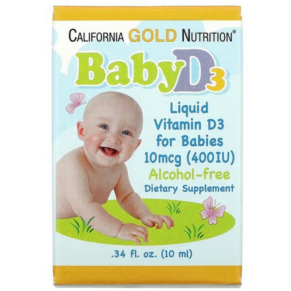 California Gold Nutrition, Baby Vitamin D3 Liquid, 10 mcg (400 IU), 0.34 fl oz (10 ml),California Gold Nutrition, Baby-Vitamin D3 flüssig, 10 µg (400 IE), 0,34 fl oz (10 ml)