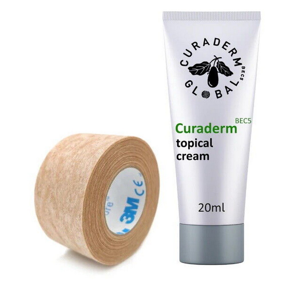 Curaderm Global,Curaderm BEC5 Cream and FREE 3M Micropore Tape with FREE Shipping inside U.S