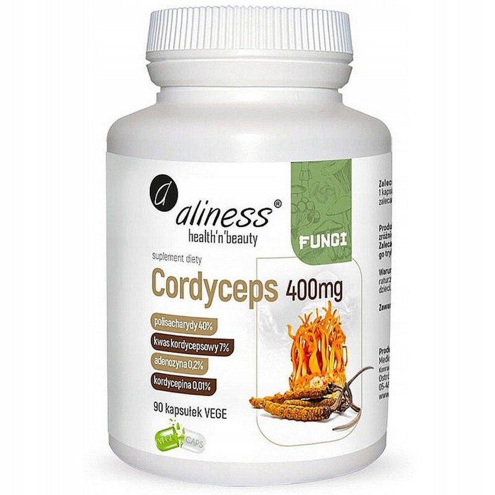 Aliness,Dietary supplement Aliness Cordyceps 400 mg 90 capsules,Suplement diety Aliness Cordyceps 400 mg 90 kapsułek