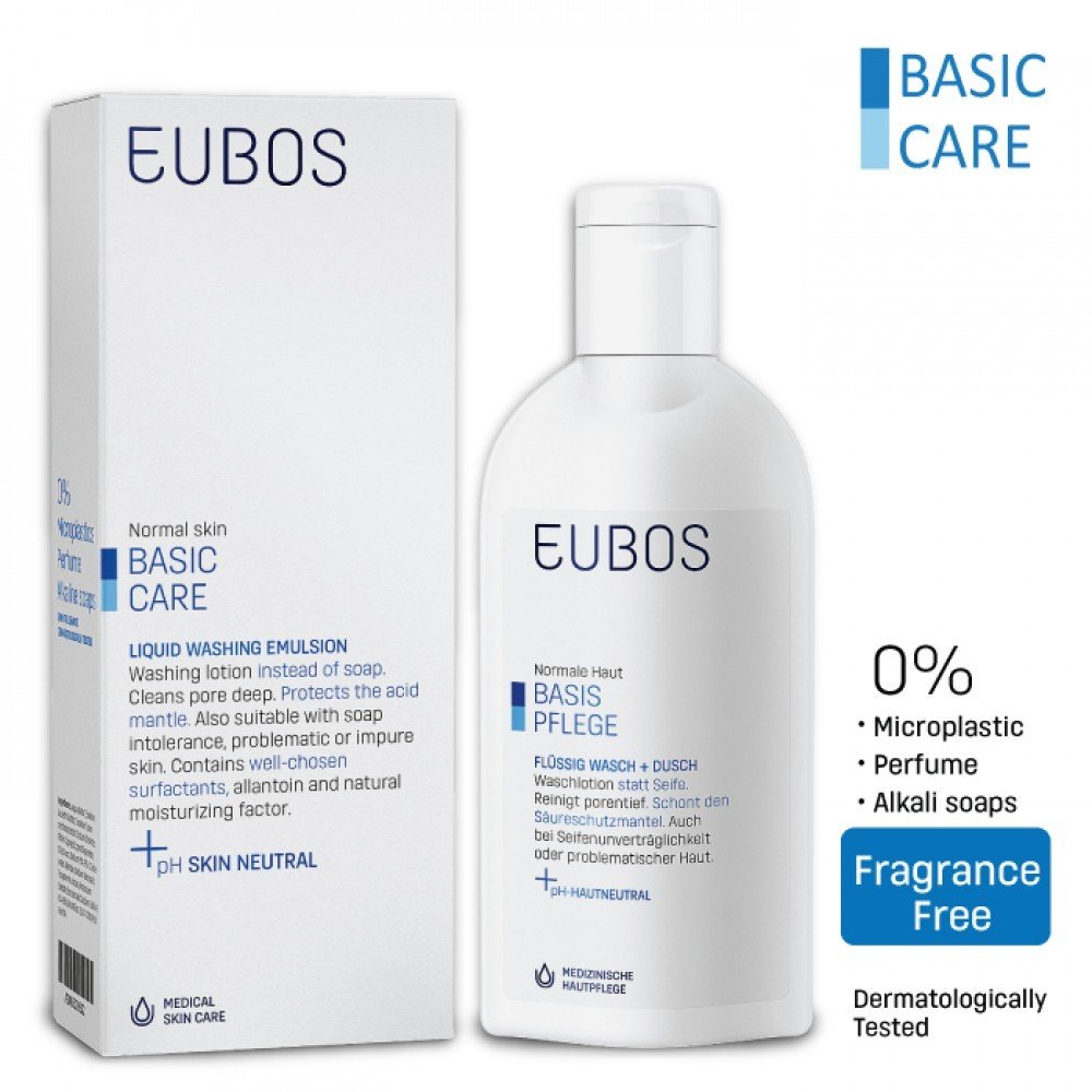 EUBOS LIQUID WASHING EMULSION 200ML , EUBOS FLÜSSIGE WASCHEMULSION 200ML