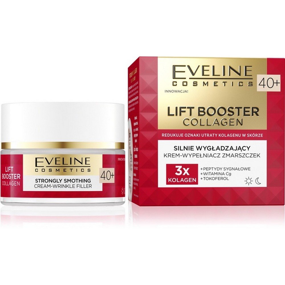 Eveline Cosmetics,EVELINE LIFT BOOSTER COLLAGEN 40+ FACE CREAM 50 ML HIGHLY SMOOTHING,EVELINE LIFT BOOSTER KOLAGEN 40+ KREM DO TWARZY 50 ML WYSOCE WYGŁADZAJĄCY