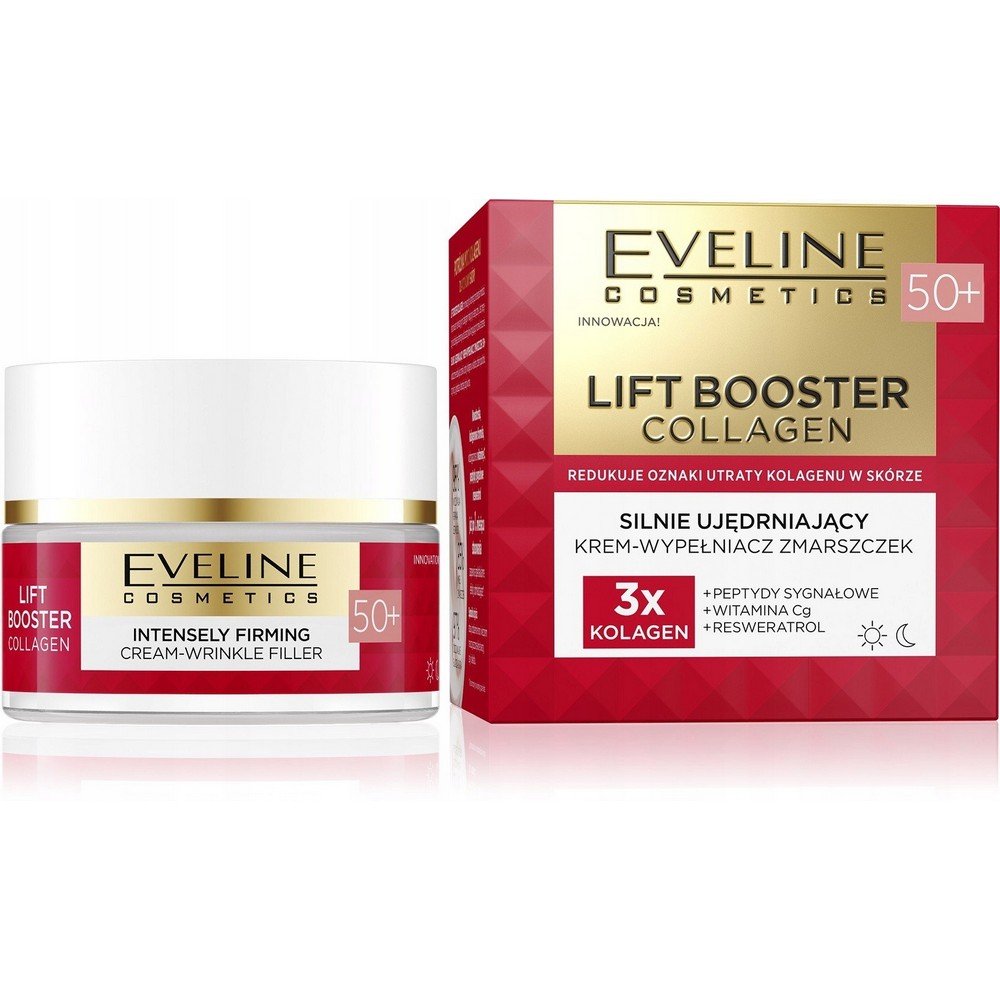 Eveline Cosmetics,EVELINE Lift Booster Collagen 50+ Strongly firming anti-wrinkle filler cream,EVELINE Lift Booster Collagen 50+ Silnie ujędrniający krem ​​wypełniający przeciwzmarszczkowy