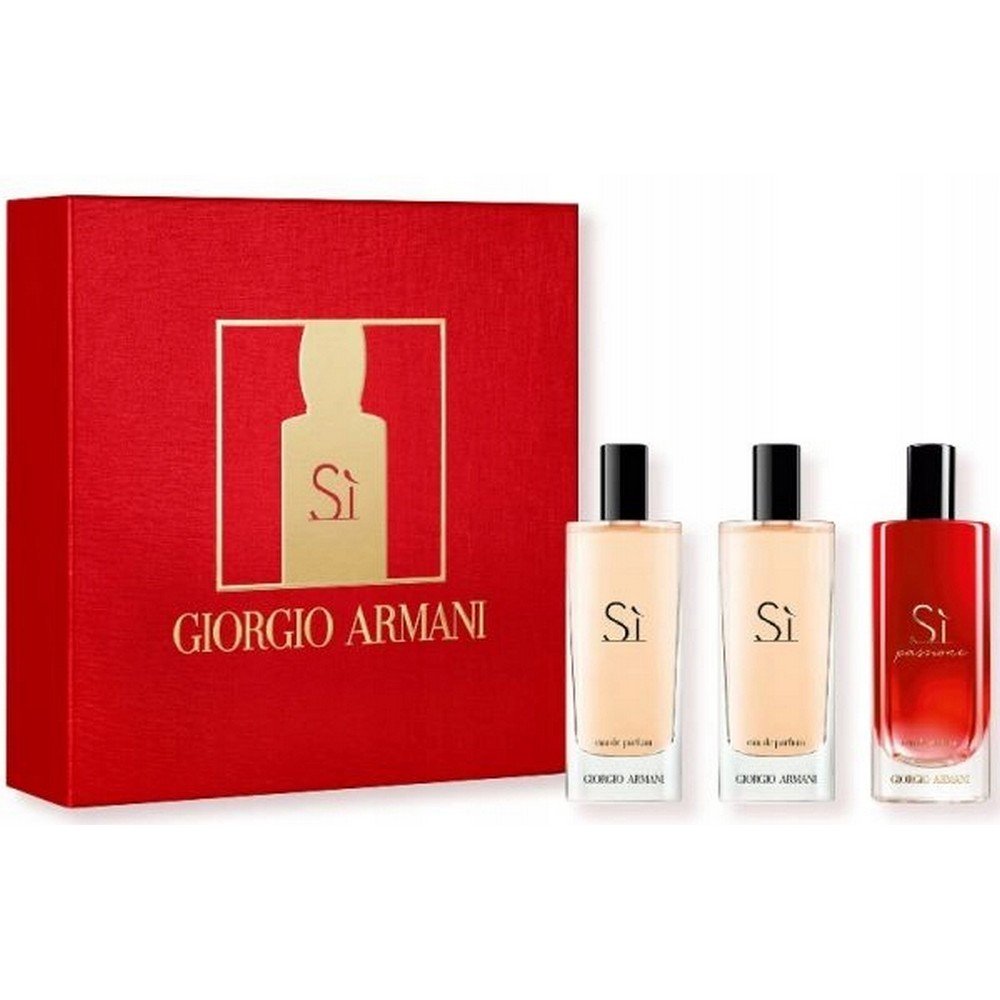 Giorgio Armani,Giorgio Armani Si set Si Passione eau de parfum spray 15ml + Si eau de parfum 2x15ml,Giorgio Armani Si zestaw Si Passione woda perfumowana spray 15ml + Si woda perfumowana 2x15ml