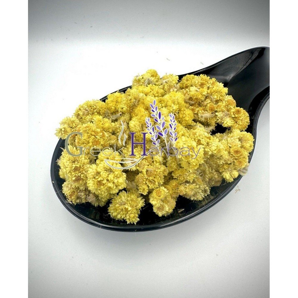 Greekherbay,Everlasting Flowers Immortelle Herb 40g - Helichrysum Italicum,Ziele Nieśmiertelnika Wiecznych Kwiatów 40g - Kocanka Italicum